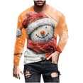thumbnail image 2 of Aimik Christmas Sweatshirt for Men Graphic Shirts Print Tees Vintage Long Sleeve T-Shirts Hawaiian Shirts Fashion Muscle Bodybuilding Tops-Orange S, 2 of 5
