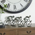 thumbnail image 2 of 20" x 8" Bronze Polystone People Sculpture with Bike, by DecMode, 2 of 8