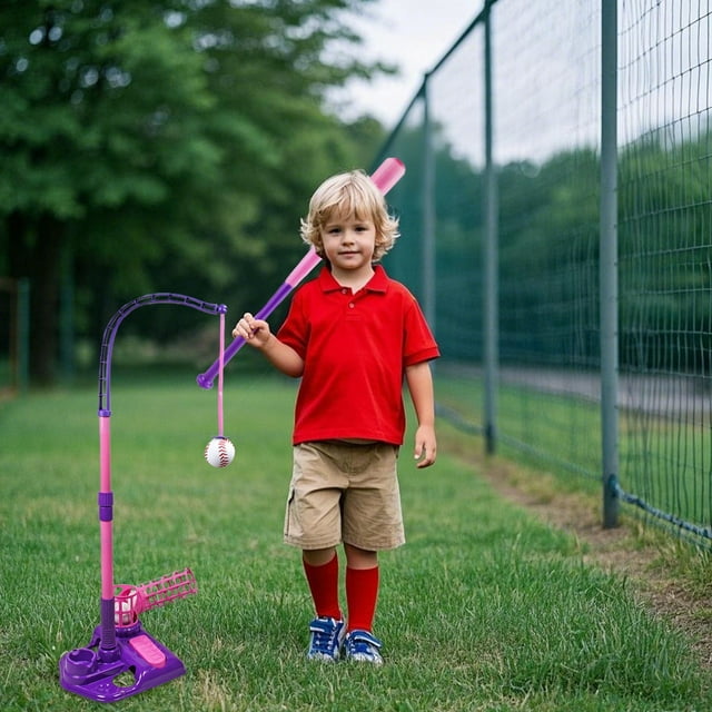 JAKANYQ Machine de Lancer de Baseball pour Enfants Jeux de Divertissement Anniversaire Lanceur de Batte Rétractable Style C