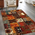 thumbnail image 3 of Boho Vintage Washable Rug 2.7x5 Area Rug for Living Room Bedroom Non Slip Indoor Floor Rectangle Carpet Soft Low Pile Large Brown Ethnic Middle Century Geometric Entryway Rugs for Dining Room Office, 3 of 9