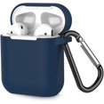thumbnail image 1 of Coffea Protective Silicone Case with Keychain for AirPods 1 & 2 (Front LED Not Visible) (Navy Blue), 1 of 7