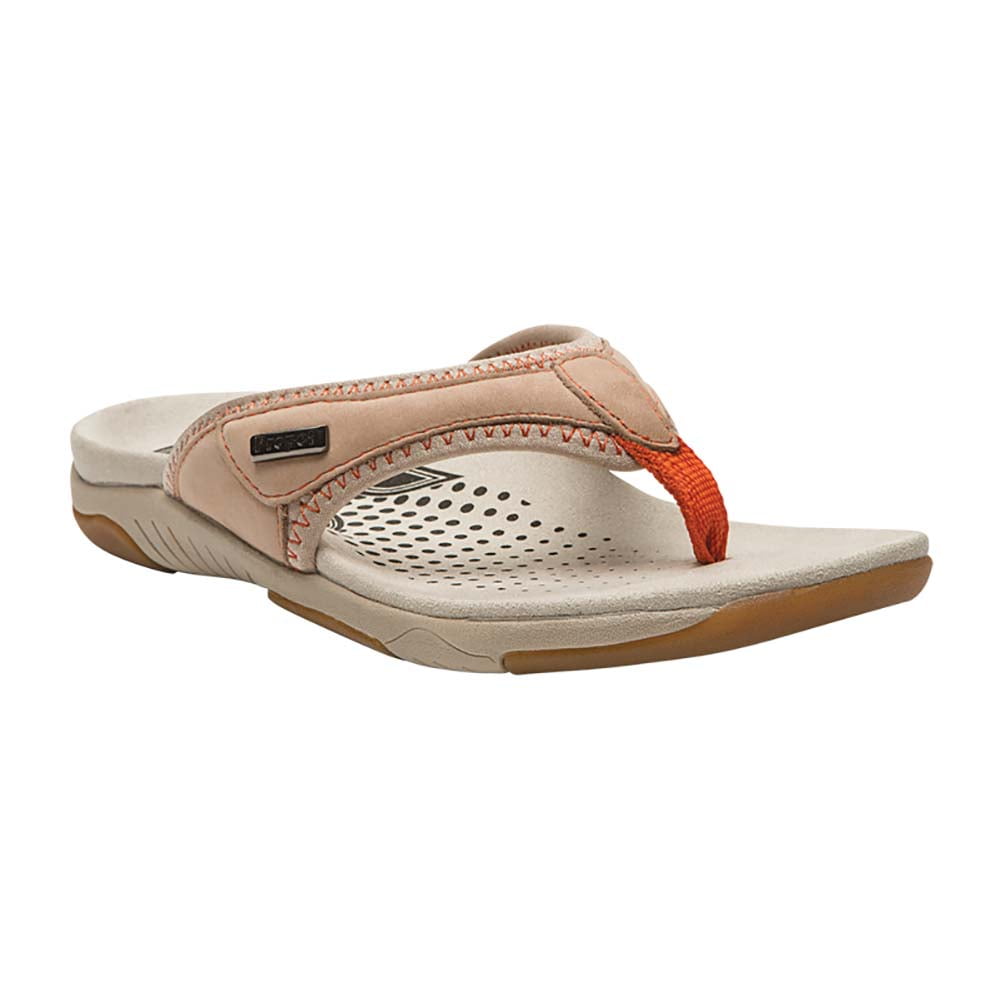 Propet Women's Hartley Flip Flops Taupe Nubuck Neoprene EVA Rubber 7.5