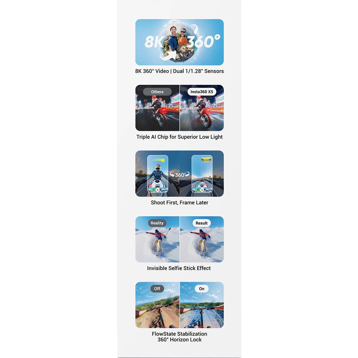 Insta360 X5 8K 360 Action Camera Essentials Bundle