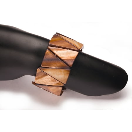Brown Mother-Of-Pearl Bracelet Beads Triangle Plate Shell Beads Size:30x17mm