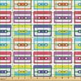 thumbnail image 2 of Ambesonne Vintage Fabric by the Yard Upholstery, Colorful Retro Cassette, 5 Yards, Pink Violet Yellow, 2 of 5