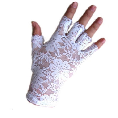 Besufy Women Gothnic Party Lace Gloves Fingerless Mittens
