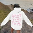 thumbnail image 6 of Fshinging Essentials Women's Hoodie Bow Letter Graphic Long Sleeve Drawstring With Pockets Trendy Clothing, 6 of 7