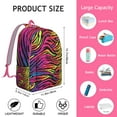 thumbnail image 4 of Rainbow Zebra Pattern Travel Backpack, Colorful Multicolor Zebra Print Daypack with Gradient Cartoon Design for Fashion Lovers, 4 of 5