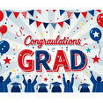 thumbnail image 4 of Congrats Grad Themed Banner with Stars Balloons and Grad Silhouettes Backdrop Party Decorations for Graduation Ceremony Celebration Photography Props Graduation Party Decor Background, 4 of 8