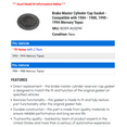 thumbnail image 2 of Brake Master Cylinder Cap Gasket - Compatible with 1984 - 1988, 1990 - 1994 Mercury Topaz - Dorman, 2 of 2
