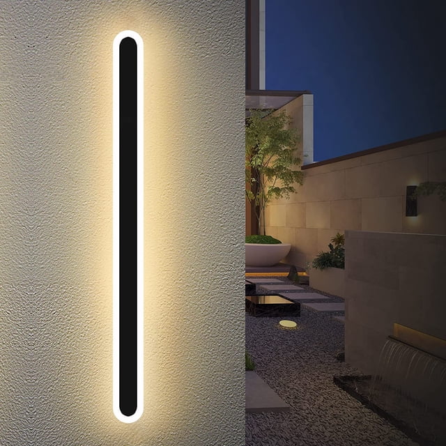 Luz blanca cálida de 23,6 pulgadas, luz de pared de tira larga LED simple, elegante lámpara colgante de pared de acrílico esmerilado, adecuada para uso en iluminación decorativa exterior/interior Sailing Electrónica