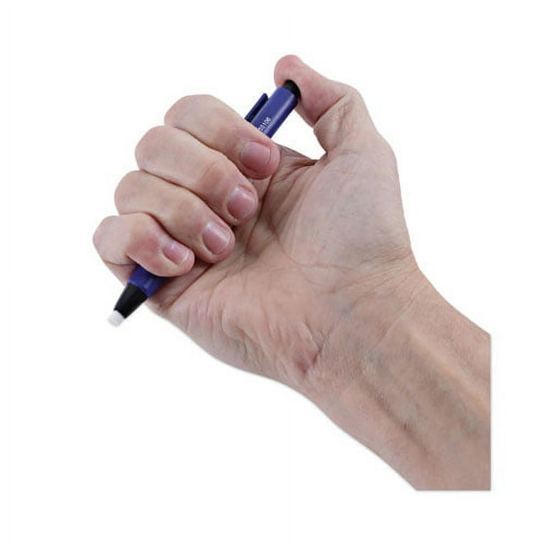 Pen-Style Retractable Eraser, for Pencil Marks, White Eraser, Assorted Barrel Colors, 6/Pack | Bundle of 10 Packs