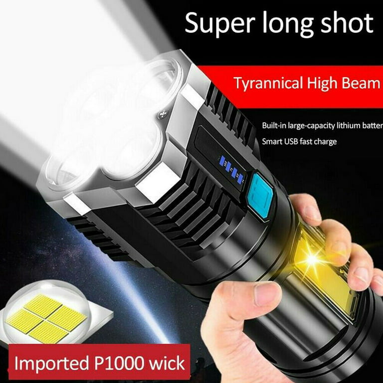 MCCC Self Defense Rechargeable Flashlight with 128dB Personal Alarms for  Emergency or Safety,600 High Lumens,COB Work Light,Magnetic for
