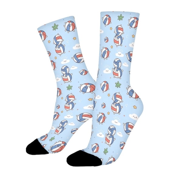 Cute Volleyball Funny Novelty Crew Socks for Women Men Sports