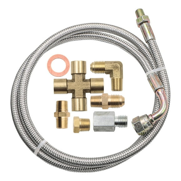 Riwesomey Kit de línea de alimentación de aceite de turbocompresor NPT de 1/8 pulgadas, conjunto de manguera de retorno, accesorios, reemplazo de piezas Vehículos, repuestos y accesorios Mis Riwesomey VI015387-00B