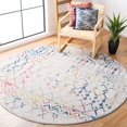 thumbnail image 2 of SAFAVIEH Tulum Glen Moroccan Geometric Area Rug, 9' x 9' Round, Ivory/Blue, 2 of 8
