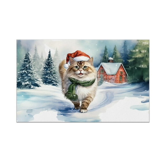 Hello Winter Ragdoll Frosty Morning Walk Welcome Snowy Christmas Doormat Cat Lover Kitten Owner Gifts Idea Indoor Outdoor Welcome Mat - 02018