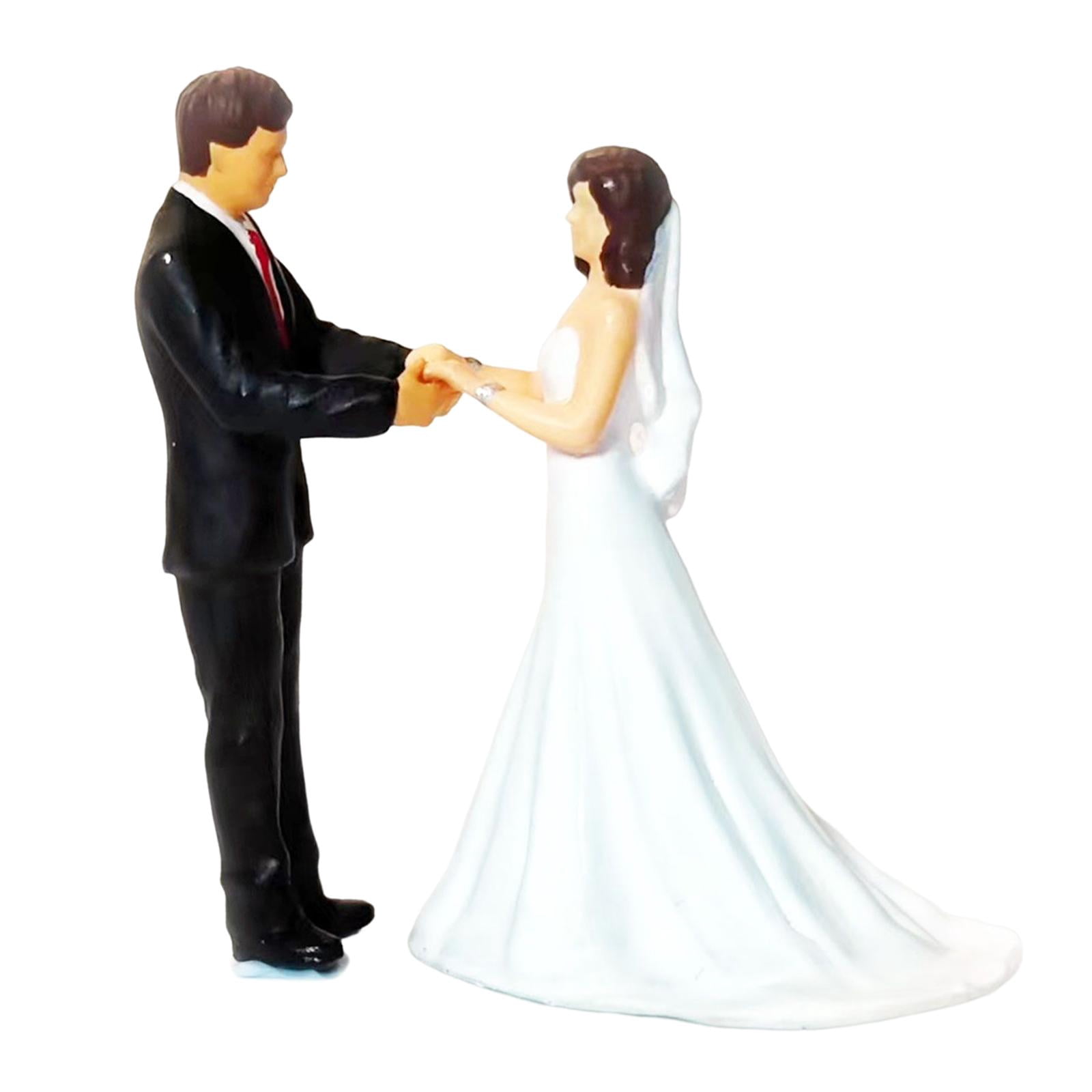 Mini Bride and Groom Set 1/87 Resin Miniature Model Figures Scenery Landscape Layout Ornament Miniature Scene People for Miniature Scene