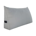 thumbnail image 1 of WOWMAX Large Reading Bed Wedge Pillow, Triangular Upholstered Headboard, Backrest Back Support for Sitting Up in Bed With Removable Linen Grey Cover, California King, 1 of 6