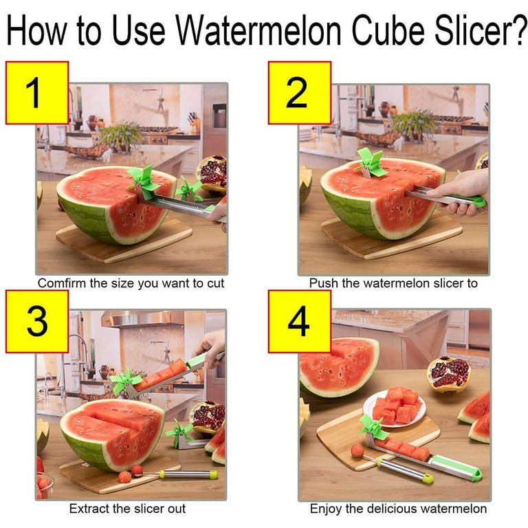 1pc, Quick and Safe Watermelon Cutter - Stainless Steel Cube Cutter for  Fruit Salad and Melon - Kitchen Gadget and Accessory for Easy Slicing and  Cutt