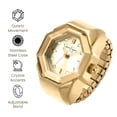 thumbnail image 5 of Jessica Simpson Women's Gold Adjustable Ring Watch – Gold Octagon Bezel, Quartz Analog Mini Dial, Stretch Band Fashion Jewelry Accessory, 5 of 7