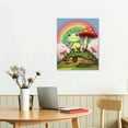 thumbnail image 2 of Nawypu Kawaii Frog Mushroom Wall Art Print,japanese aesthetics Cute Room Decor,Funny Frog Mushroom Creativity Nature Illustration Canvas Art Painting for teen Bedroom Home Decor, 2 of 4