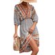 thumbnail image 2 of TRKIYQC Vestido Retro para Mujer, Media Manga Estampado Floral Dobladillo Irregular Cuello en V Casual Club Party Vestido de una Sola Pieza TRKIYQC moda, 2 of 7