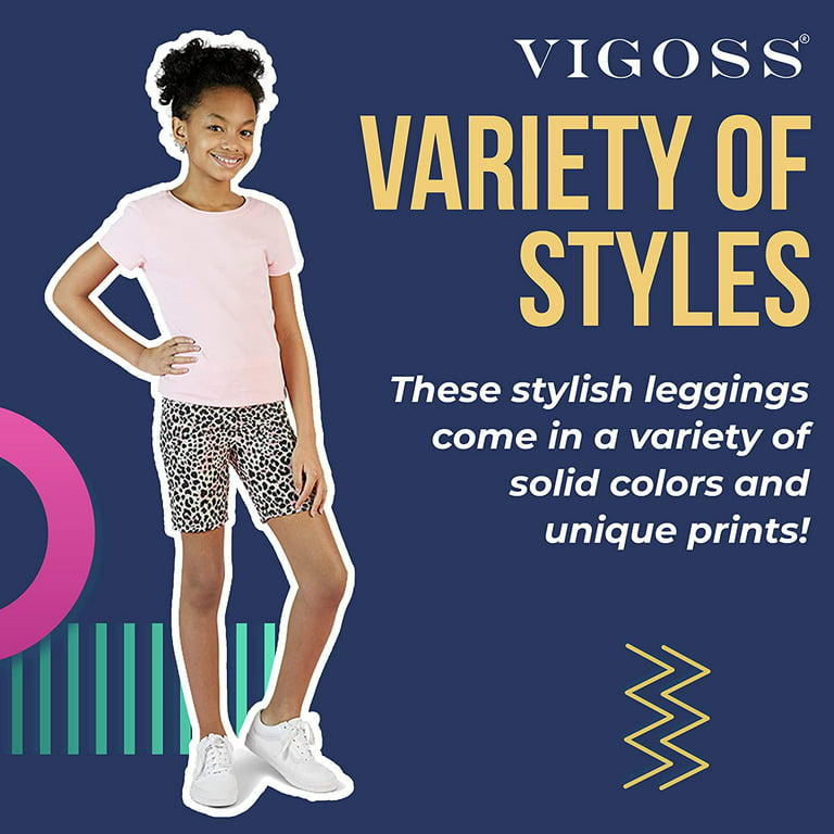 VIGOSS Girls' Leggings and Shorts Set - Yoga Pants and Bermuda Shorts 4  Pack Combo (4-16) 