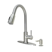 Better Homes & Gardens Elmont Pull Down Kitchen Sink Faucet with Soap Dispenser, Satin Nickel