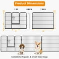 thumbnail image 3 of Gymax Dog Playpen Indoor Outdoor 8 Panel 24'' Height Pet Fence for Puppy w/ Door, 3 of 10