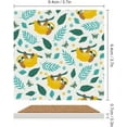 thumbnail image 2 of GZHJMY Square Drink Coasters, 4 Pcs Tropical Sloth Palm Leaves Butterflies Absorbent Ceramic Coffee Coasters for Drinks with Cork Base Housewarming Gift for Home Decor, 2 of 6