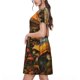 thumbnail image 2 of Fotbe Vintage Cloud Mushroom Vestido Largo de Moda para Mujer, Vestido Tipo Camiseta con Manga Corta y Estilo Casual a Rayas y Bloques de Color, 2 of 6