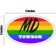 thumbnail image 3 of Towson MD Maryland Baltimore County Rainbow Pride Flag 6 Stripes Pride Flag Euro Decal Bumper Sticker 3M Vinyl 3" x 5", 3 of 3