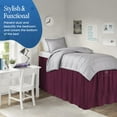 thumbnail image 2 of 36 Inch Drop Twin XL Dorm Bed Skirt Wine Ruffled Pattern Microfiber Made, 2 of 7