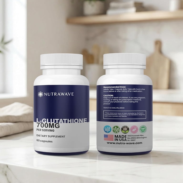 glutathione 700 Nutra Wave L-Glutathione mg Capsules, Unflavored, Antioxidant and Detox Support, Skin and Immune Health, Vegan, Non-GMO, 60 Count delivery_route:Liposomal Coffee Type:Smooth Air Roast Solved 11) Consider the
