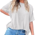 thumbnail image 3 of Womens Oversized T Shirts Summer Casual Loose Fit Striped Knit Batwing Sleeves Tunic Tops, 3 of 6