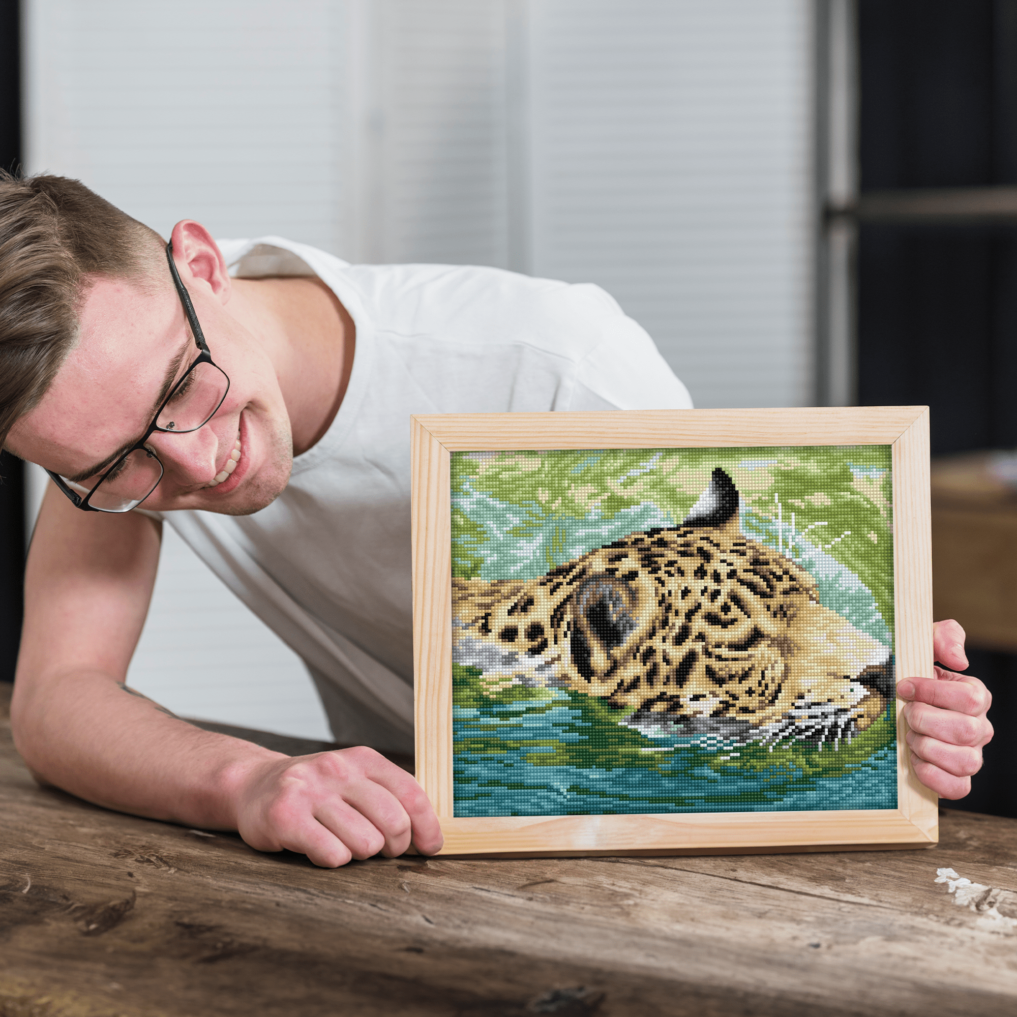 Diamond Dotz Jungle Prince Animal  Diamond Painting Kits for Adults - Diamond Art Kits a Relaxing Creative Craft Kit with Dotz Gems 12.2"x16.1"