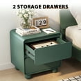 thumbnail image 6 of YOCWO Nightstand Set of 2 for Bedroom, Mid Century Bedside Table with Arc Edge and Round Leg, Wood Storage Chest of Drawer Organizer for Bedroom Living Room Hallway Closet, Green, 6 of 8