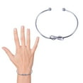 thumbnail image 2 of Tie Knot Bracelet Bangles Simple Cuff Open Bangles Jewelry Adjustable Bangle For Women (Silver), 2 of 6