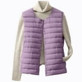 thumbnail image 3 of Xdegoge Quilted Vest Women Plus Size Sleeveless Jackets Button Crewnceck Lightweight Jacket Fashion Fall Winter Short Padded Outerwear with Pockets, 3 of 10