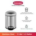 thumbnail image 3 of Innovaze 1.3 Gallon/5L Trash Can, Stainless Steel Bathroom Step-on Wastebasket with Lid, 3 of 9