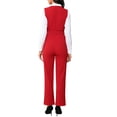thumbnail image 3 of Allegra K Mono Elegante con Tirantes sin Mangas y Cinturón para Mujer, Pierna Recta, L Rojo, 3 of 5