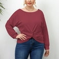 thumbnail image 2 of Plus Size Tops for Women Trendy Round Neck Long Sleeve T Shirts Casual Loose Comfy Ladies Going out Blouse Tees, 2 of 7