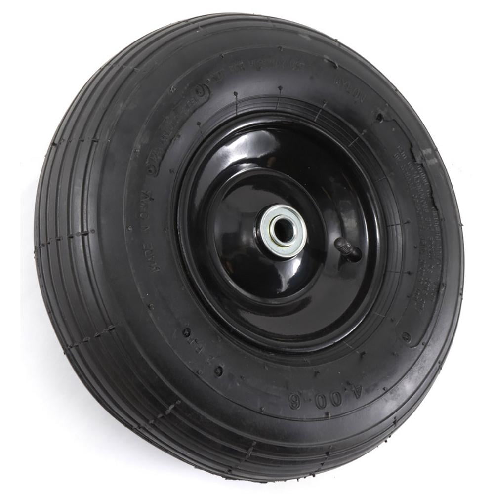 Marathon 20296 Easy Fit Wheelbarrow Tire + Wheel Assembly, Pneumatic, 4.0-6 - Quantity 1