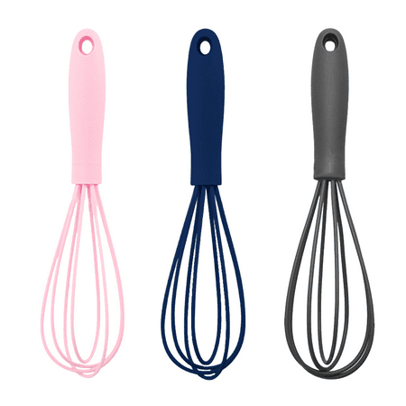 

3 Pcs Premium Colorful Kitchen Mini Silicone Whisks - Mini Whisk Set Egg Beater for Stirring Cooking.