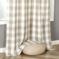 thumbnail image 3 of Plaid Grommet Curtains, Tan Semi-Sheer Gingham Check Farmhouse Rustic Textured Curtains Drapery for Living Room Bedroom, Linen & White 42"W x 108"L (Pack of 2), 3 of 6