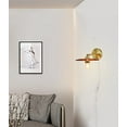 thumbnail image 3 of Kiven Copper Wall Light with a Plug-in Cord with on/Off Switch,E26 Socket Northern Europe Simple Wall Light for Headboard Bedroom Porch Living Room Sofa-Amber（Bulb not Included, 3 of 6