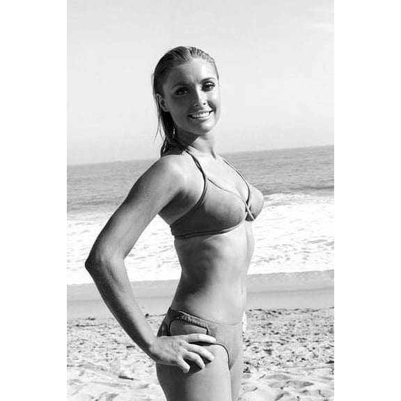 Sharon Tate in Don't Make Waves 24x36 Poster posing in bikini on beach wet hair