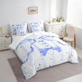 thumbnail image 3 of Feelyou Cartoon Bowknot Child Bedding Comforter Set 7 Pieces, Kawaii Love Heart Full Bedding Set, Fashion Princess Bow Reversible Fitted Sheet Flat Sheet, Super Cozy Room Decor, 3 of 8