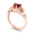 thumbnail image 2 of 1.06 ct Heart Cut Natural Garnet Claddagh Engagement Ring for Women in 18K Rose Gold, 2 of 5